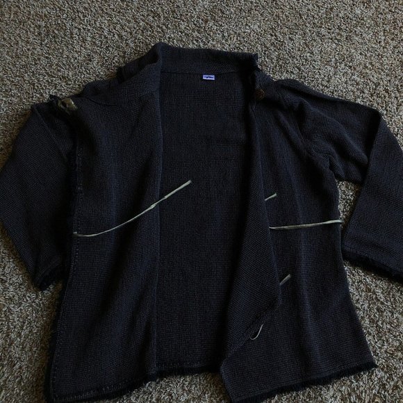 Original Design Sweater Womens Large Gray Wrap Knit Long Sleeve Button Tie Waist - Picture 3 of 12